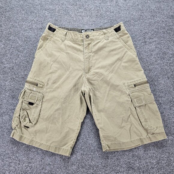 Kuhl Cargo Shorts Mens Small 32 Beige Outdoors Hiking‎ Zip Pockets Casual - Picture 1 of 8